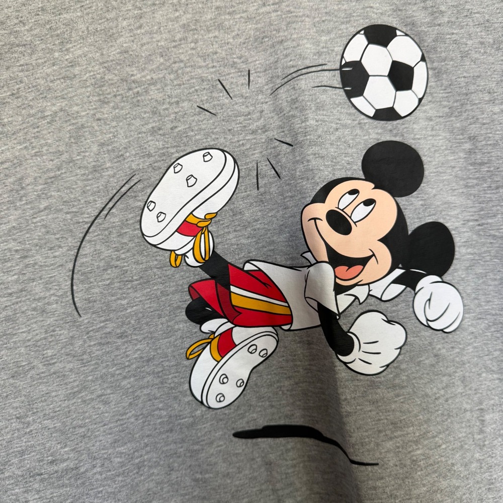 Adidas Disney Mickey Mouse Soccer Graphic T-Shirt Gray Mens XL Short Sleeve - Picture 5 of 10